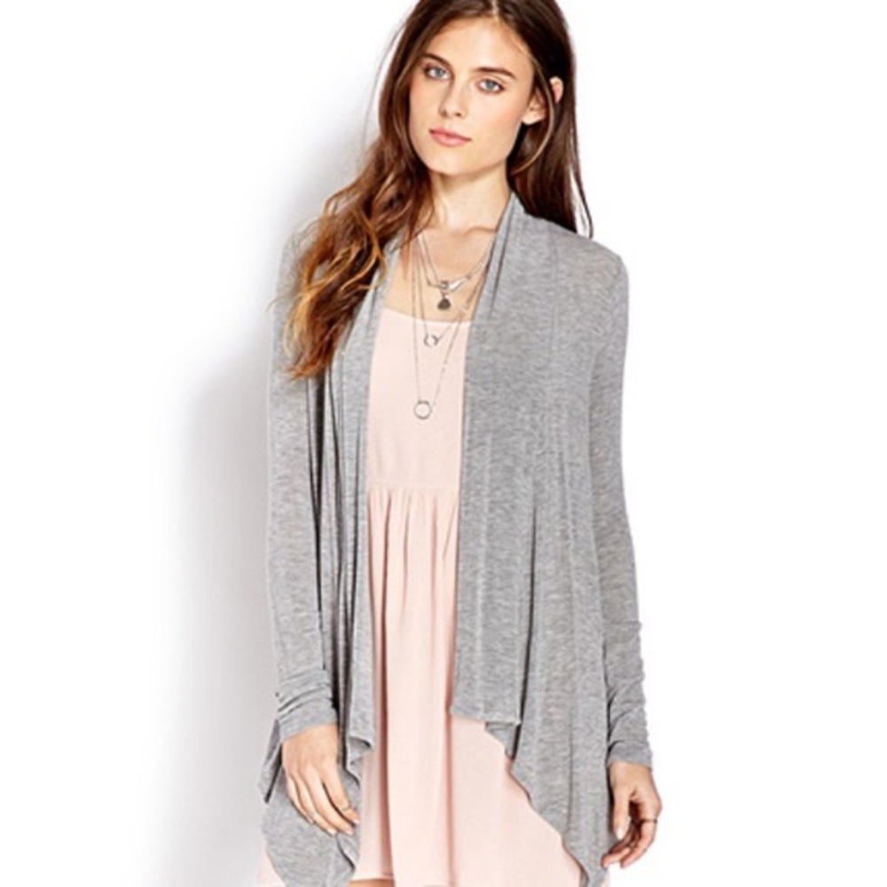 BNWT Forever 21 Light Gray Open Front Cardigan